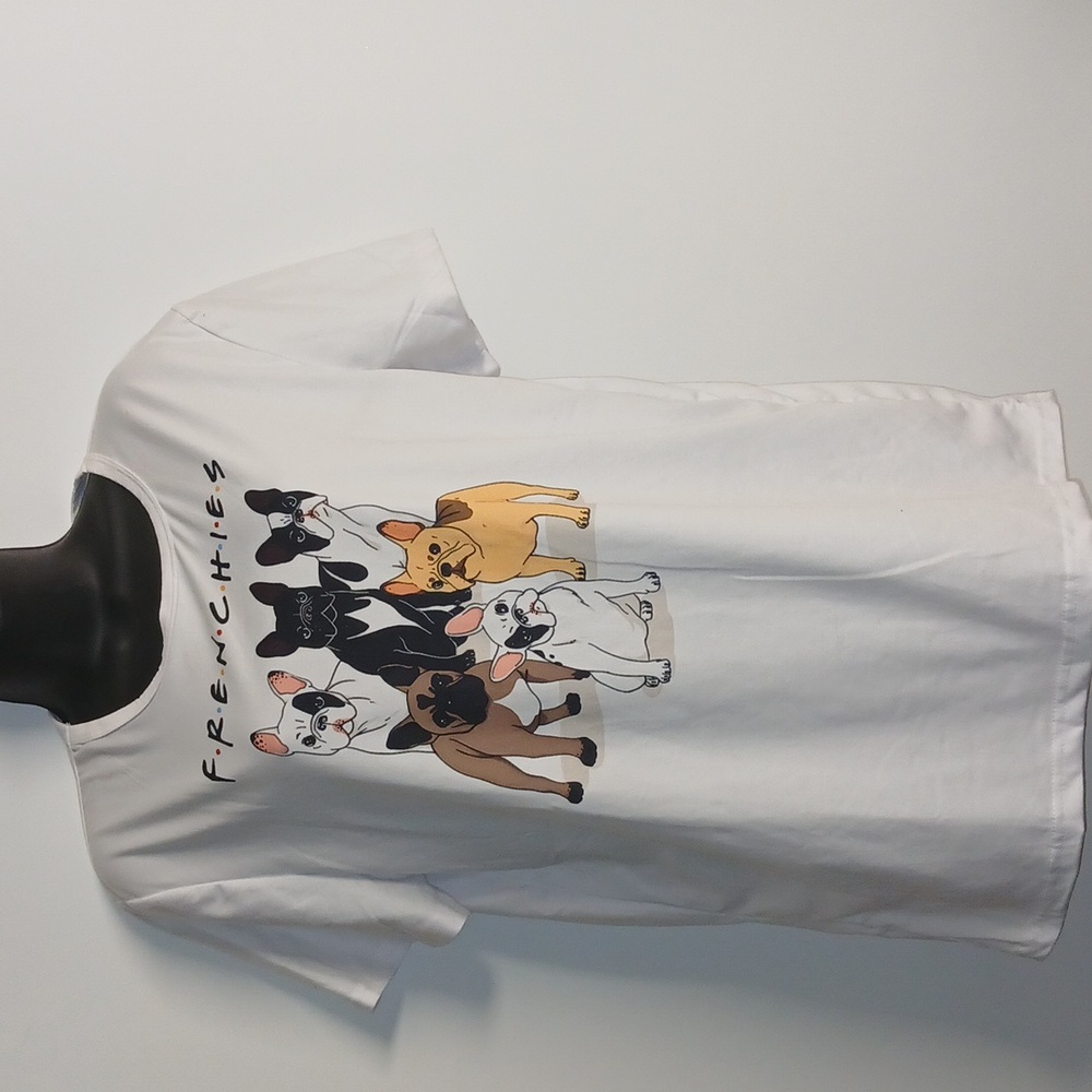 Frenchies Dog Graphic T Shirt Women  Size XXL White NIP - Picture 2 of 7
